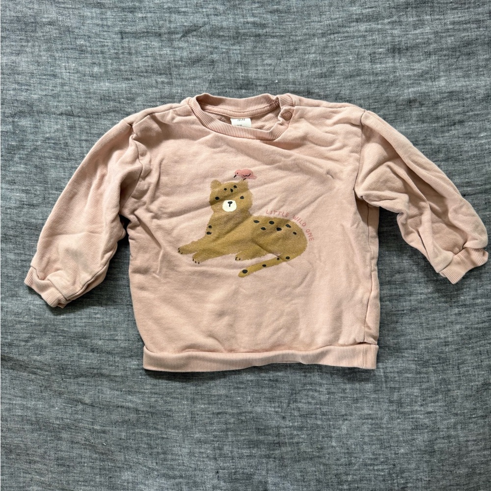 H&M Little Wild One cheetah/bird sweatshirt, 18m